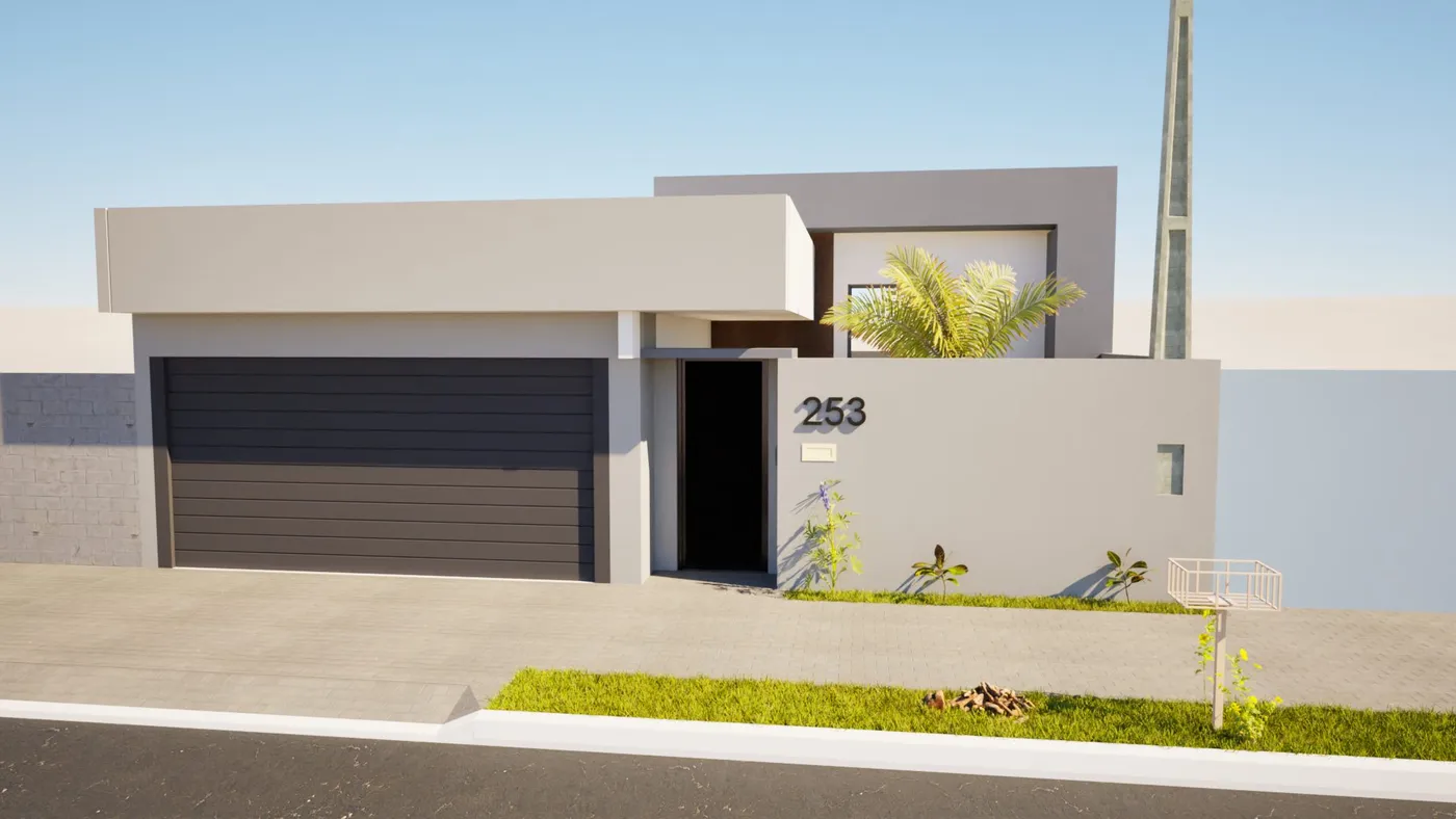 Render frontal do projeto residencial Nova Três Lagoas