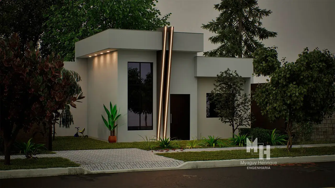 Render noturno do projeto Residencial Multifamiliar G1